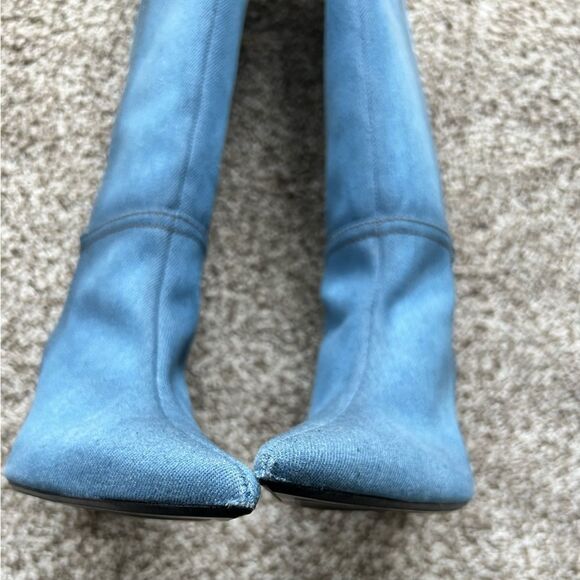 Zara knee high denim boots - Picture 8 of 9